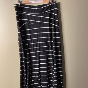 Black and white striped skirt